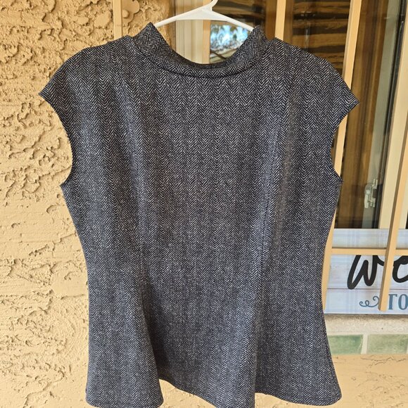 NWOT Peplum Black and white tank top - Picture 2 of 5